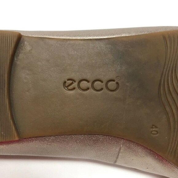 Ecco Ballet Flats Gold Metallic Slip On Leather 8 - Picture 8 of 8